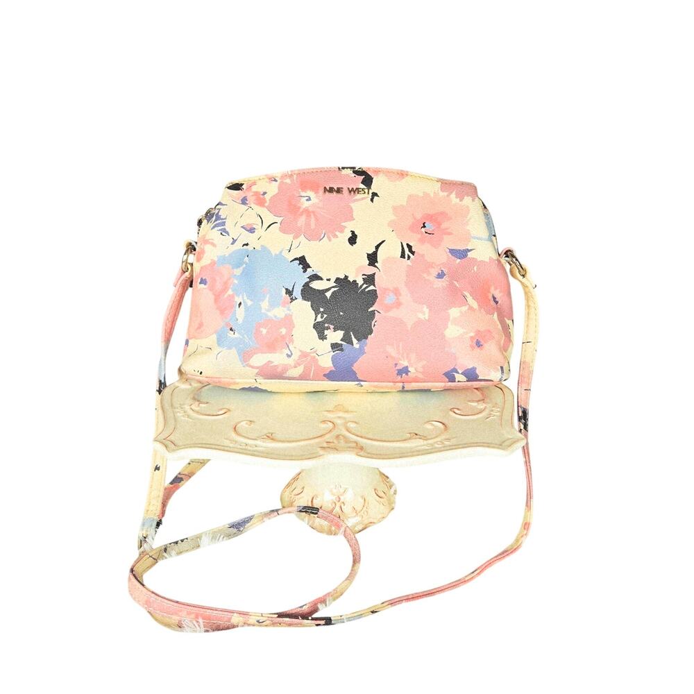 Nine West Bag Purse Floral Cross Body Pink